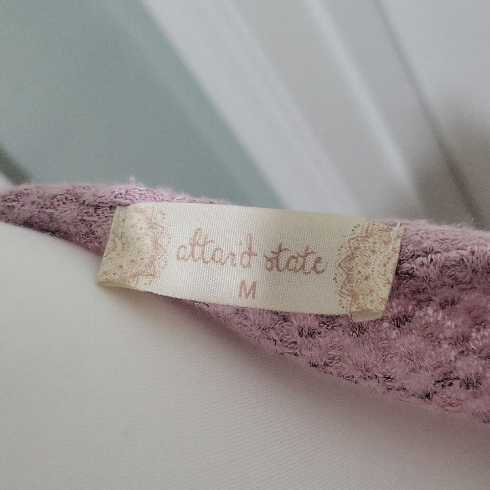 Altar'd State Soft Mauve Purple Waffle Knit Boho Sleeve Top, Womens M, Artsy - Picture 2 of 7